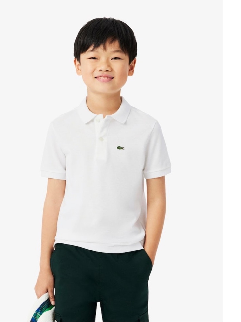 Lacoste Boys' Petit Piqué Polo. Boys 12A. White.